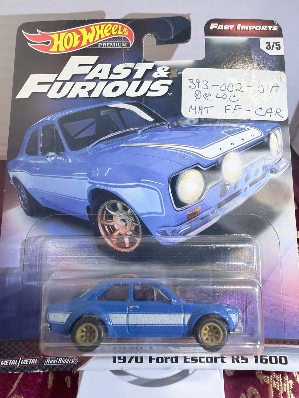 Hot Wheels Fast & Furious 1970 Ford Escort RS 1600 Diecast